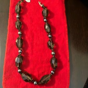 Deb Guyot smokey quartz and pearl necklace.